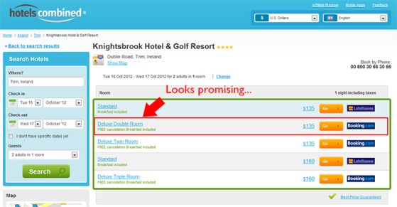 Then, search for the same hotel at other hotel aggregating sites.